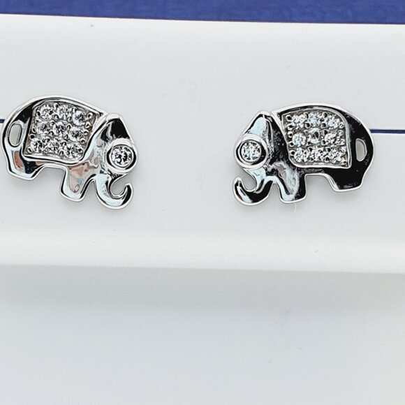 "#925 Sterling Silver CZ Stud Earrings for Women/Girl, US925P1019 - Picture 1 of 11